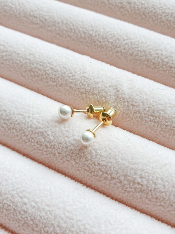 Pozłacane kolczyki z mini perłami