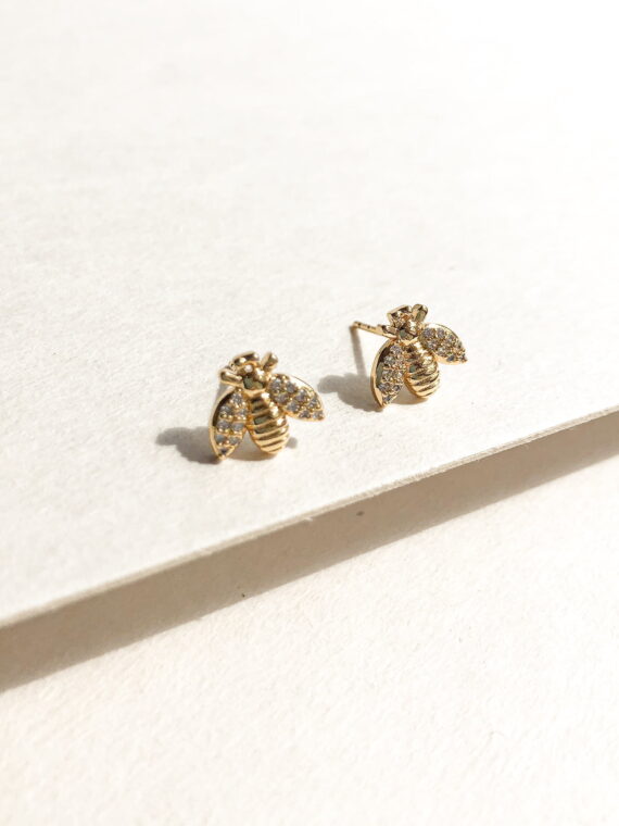 Delikatne kolczyki z pszczołami Golden Bee