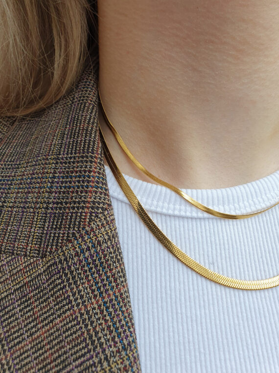 Pozłacany łańcuszek Snake Chain XL