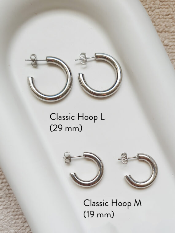 Srebrny kolczyk koło Classic Hoop | M - 1 szt.